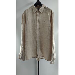 Michael Kors Men Button Down Shirt Tan Sleeved Top XL